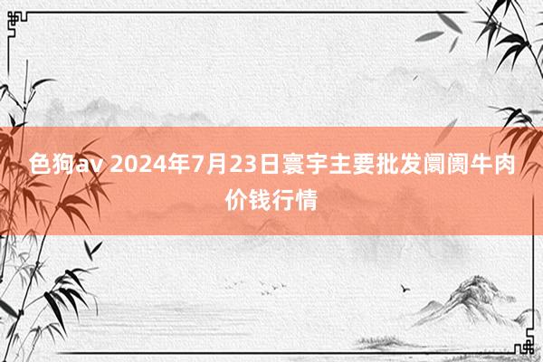 色狗av 2024年7月23日寰宇主要批发阛阓牛肉价钱行情