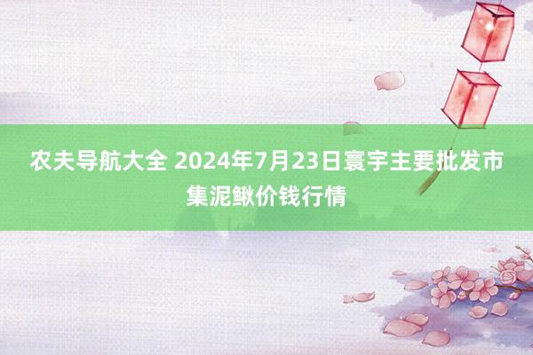 农夫导航大全 2024年7月23日寰宇主要批发市集泥鳅价钱行情