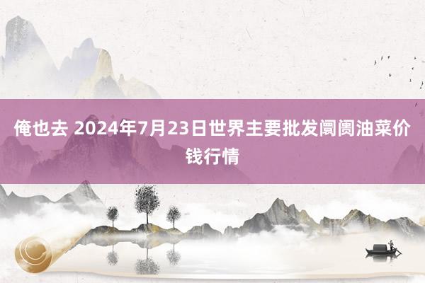 俺也去 2024年7月23日世界主要批发阛阓油菜价钱行情