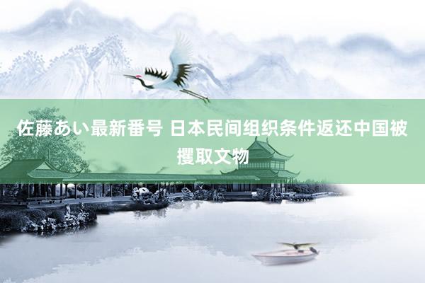 佐藤あい最新番号 日本民间组织条件返还中国被攫取文物