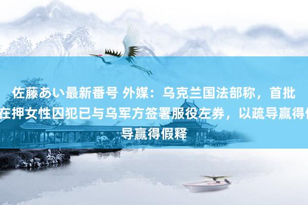 佐藤あい最新番号 外媒：乌克兰国法部称，首批7名在押女性囚犯已与乌军方签署服役左券，以疏导赢得假释