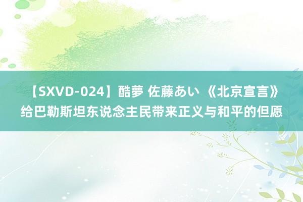 【SXVD-024】酷夢 佐藤あい 《北京宣言》给巴勒斯坦东说念主民带来正义与和平的但愿