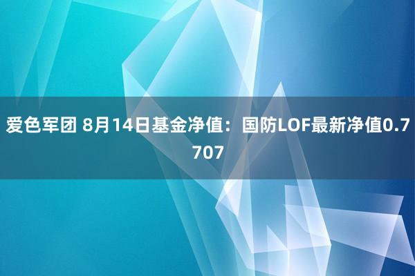 爱色军团 8月14日基金净值：国防LOF最新净值0.7707