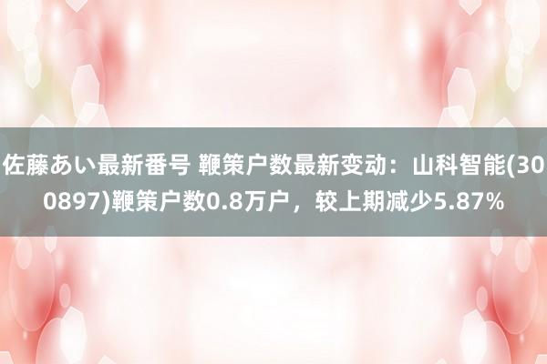 佐藤あい最新番号 鞭策户数最新变动：山科智能(300897)鞭策户数0.8万户，较上期减少5.87%