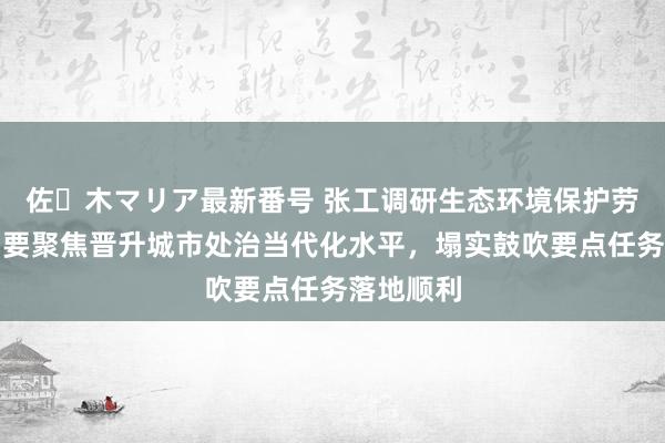 佐々木マリア最新番号 张工调研生态环境保护劳动，强调要聚焦晋升城市处治当代化水平，塌实鼓吹要点任务落地顺利