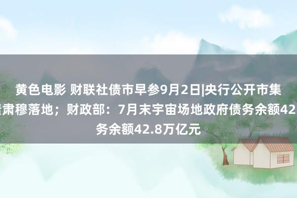 黄色电影 财联社债市早参9月2日|央行公开市集买卖国债肃穆落地；财政部：7月末宇宙场地政府债务余额42.8万亿元